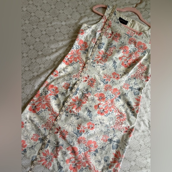 Charter Club Floral Cotton Sheath Dress Size 12 Coral & Gray Bloom - Picture 10 of 10